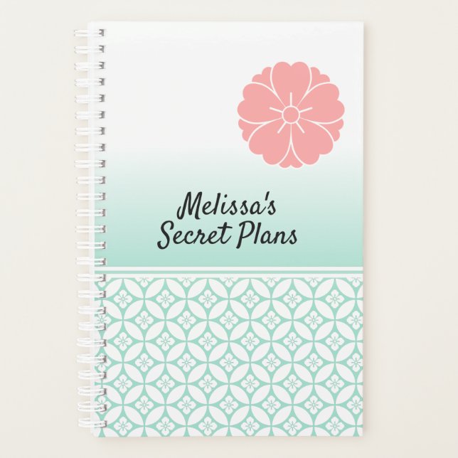 Classic Japanese Shippo Pattern and Sakura Crest Planner (Front)