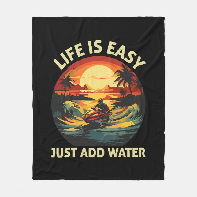 Classic Jet Ski skier Fleece Blanket (Front)
