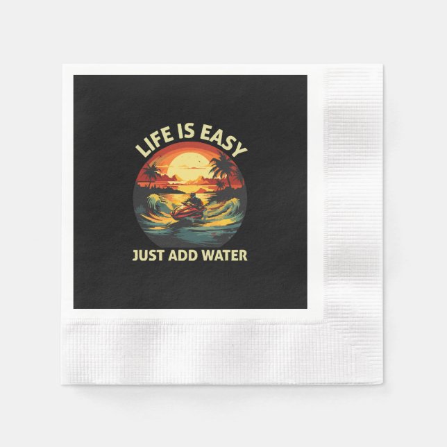 Classic Jet Ski skier Napkin (Front)
