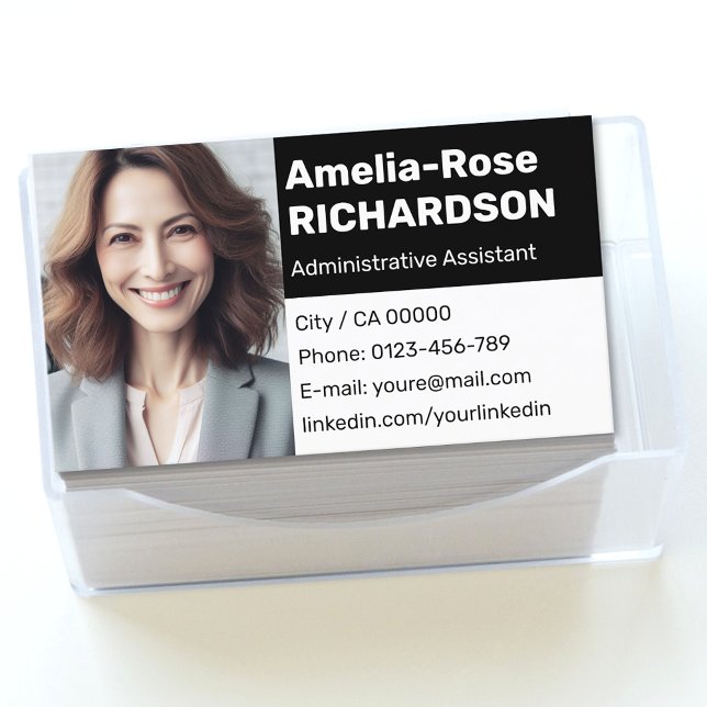 Classic Job Seeker Minimal Black and White Classy  Business Card (Creator Uploaded)