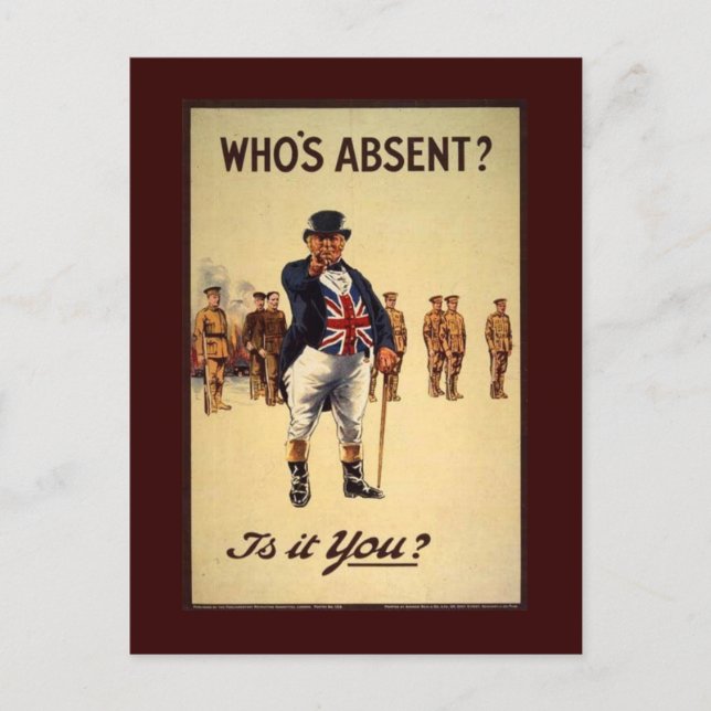 Classic John Bull Recruiting Poster Postcards (Front)