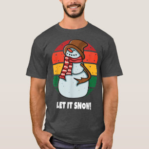 Classic Jolly Snowman Retro Vintage Sunset Happy H T-Shirt