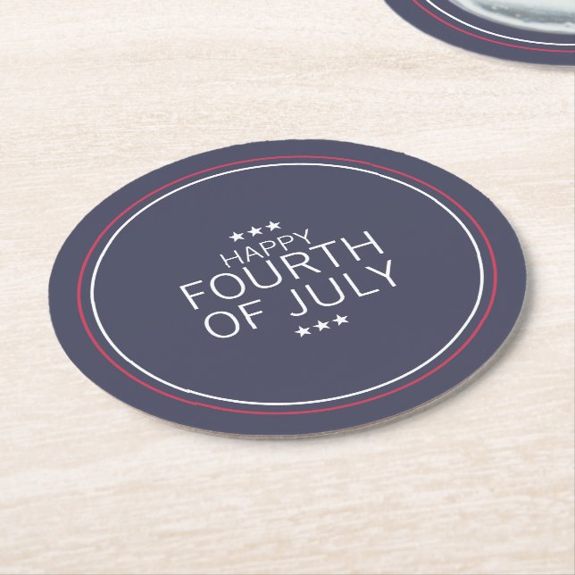 Classic July 4th Independence Day Paper Coasters (Angled)