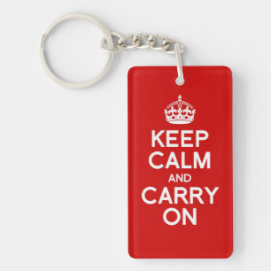 Classic Keep Calm and Carry On AND THE U.K FLAG Keychain