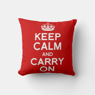 CLASSIC KEEP CALM AND CARRY ON THROW PILLOW