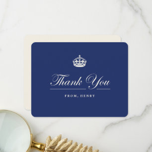 Classic Keep Calm Navy Blue 30th Birthday Party Thank You Card