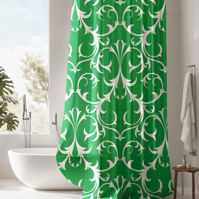 Classic Kelly Green & White Damask Floral (Creator Uploaded)