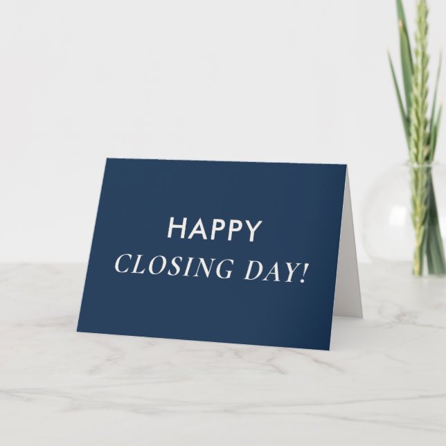 Classic Key Closing Day Navy Real Estate Agent Card (Front)
