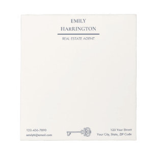 Classic Key Grey Real Estate Agent Notepad