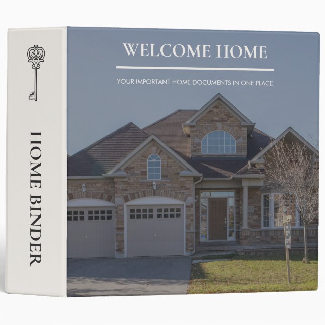 Classic Key Home Neutral Real Estate Agent Binder (Front/Spine)