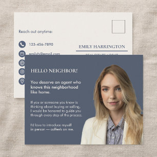 Classic Key Introduction Grey Real Estate Agent Postcard
