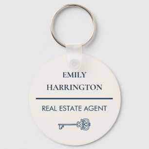 Classic Key Ivory Real Estate Agent Keychain