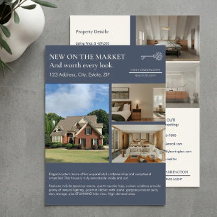 Classic Key Listing Grey Real Estate Agent Flyer