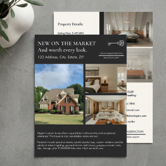 Classic Key Listing Neutral Real Estate Agent Flyer