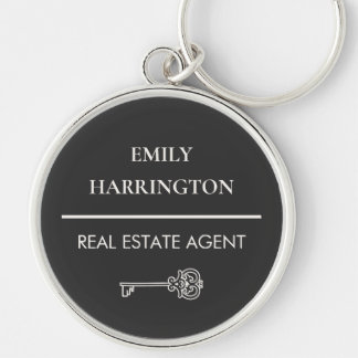 Classic Key Neutral Real Estate Agent Keychain