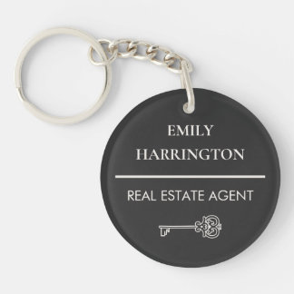 Classic Key Neutral Real Estate Agent Keychain