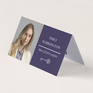 Classic Key QR Code Purple Real Estate Agent Business Card