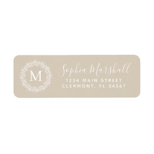 Classic Khaki Tan Monogram Adresse de retour
