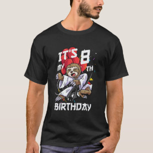 Classic Kids Its My 8th Birthday 8 Year Old Sloth T-Shirt