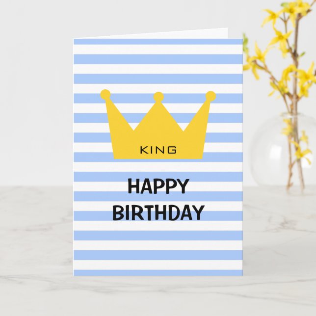 Classic King Happy Birthday Yellow Crown Custom Ca Card (Yellow Flower)