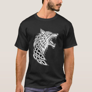 Classic Knotwork Fenrir u2013 Nordic Wolf & Norse T-Shirt