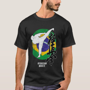 Classic Kyokushin Brazil Karate Brazilia flag Kyok T-Shirt