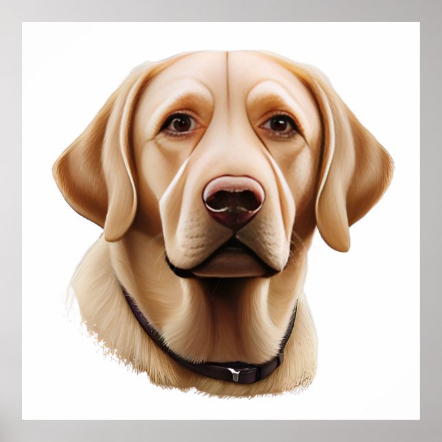 Classic Labrador Retriever Illustration Poster (Front)