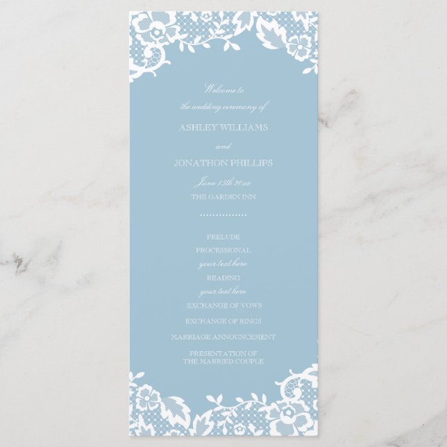 Classic Lace Wedding Program (Front)