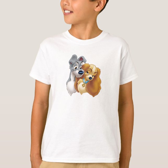 Classic Lady and the Tramp Snuggling Disney T-Shirt (Front)