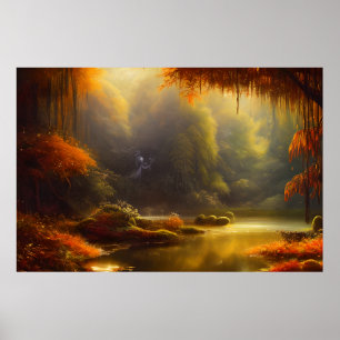 Classic landscape beautiful Colours golden autumn Poster