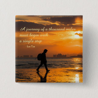 Classic Lao Tzu Journey Quote 2 Inch Square Button