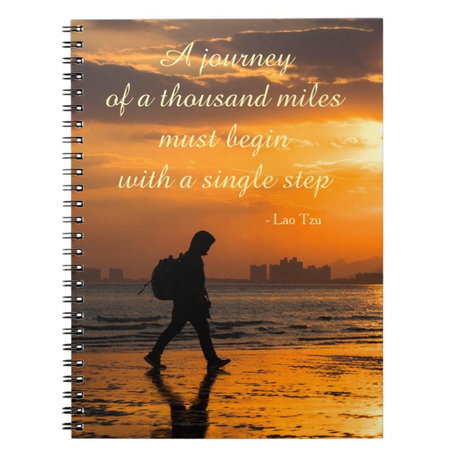 Classic Lao Tzu Journey Quote Notebook (Front)