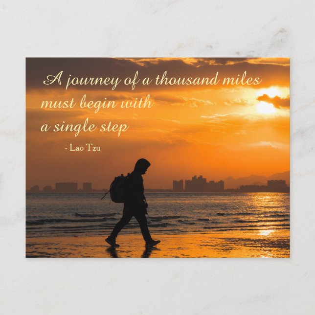 Classic Lao Tzu Journey Quote Postcard (Front)
