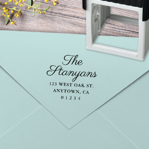 Classic Large Name Script Return Address Stamp