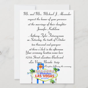 Classic Las Vegas Wedding Invitation