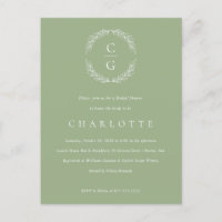 Classic Laurel Wreath Bridal Shower Invitation