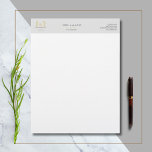 Classic Laurel Wreath Grey Gold Monogram Letterhead<br><div class="desc">Classic Laurel Wreath with Gold Monogram.
Featuring a classic laurel wreath adorned with refined burgundy and gold accents,  this letterhead radiates elegance and professionalism.
The monogram adds a personal touch.</div>