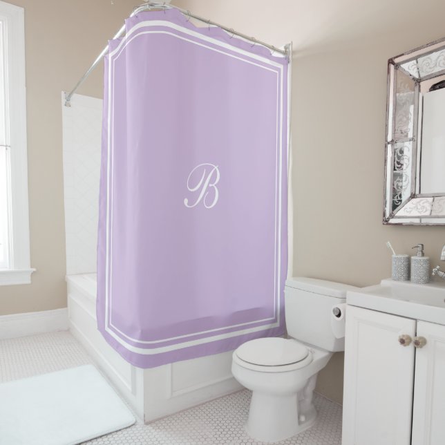 Classic Lavender Border Script Monogram Letter (In Situ)