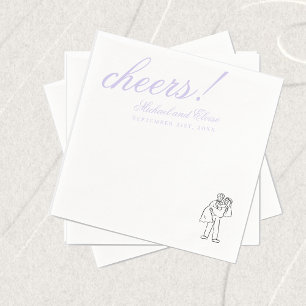 Classic Lavender Cheers Elegant Wedding Napkin
