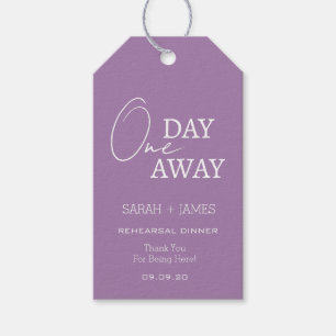 Classic Lavender One Day Away Rehearsal Dinner Gift Tags