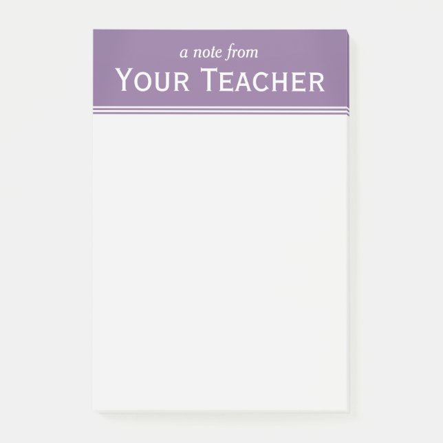 Classic Lavender Purple Personalized 4" x 6" Post-it Notes (Front)