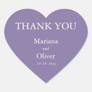 Classic Lavender Wedding Heart Sticker