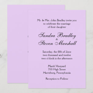 Classic Lavender Wedding Invitations