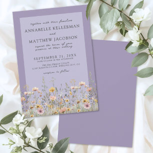 Classic Lavender Wildflower Floral Wedding Invitation