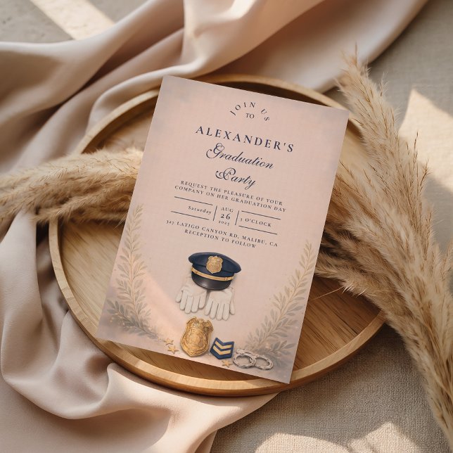 Classic Law Enforcement Graduation Ceremony Invitation (Creator Uploaded)