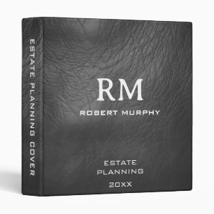 Classic Leather portfolio Personalized Monogram  Binder