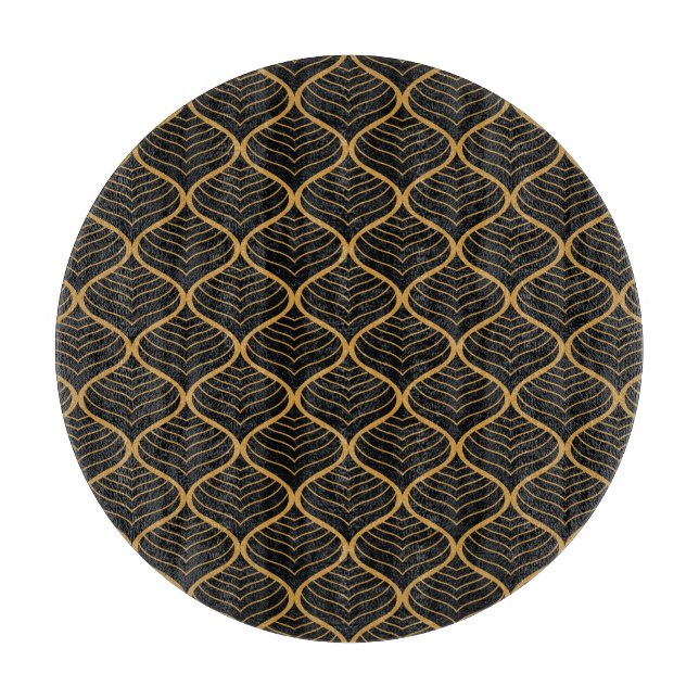 Classic Leaves Art Deco Pattern Cutting Board (Front)