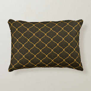 Classic Leaves Art Deco Seamless Pattern. Geometri Accent Pillow
