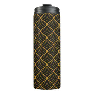 Classic Leaves Art Deco Seamless Pattern. Geometri Thermal Tumbler