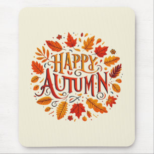 classic leaves & Happy Autumn  Mouse Pad